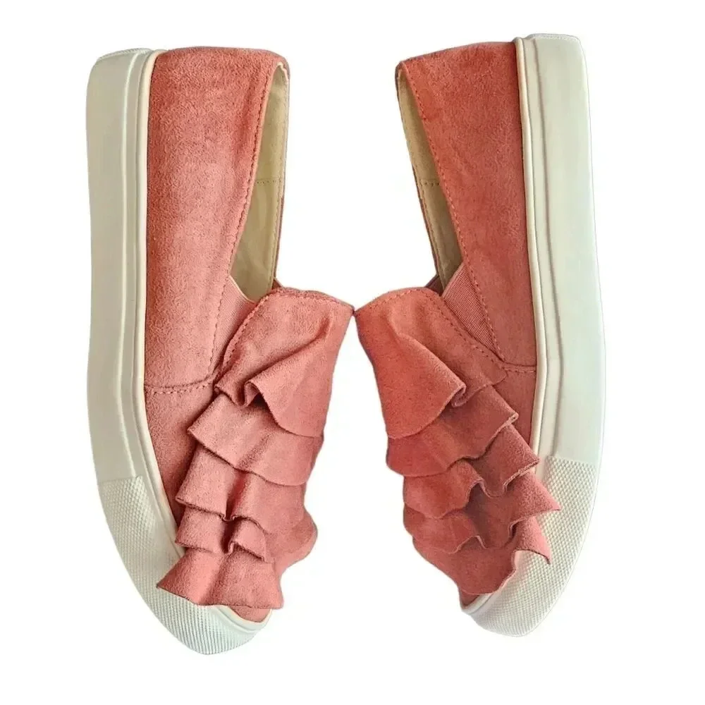 JC Journee Collection Mauve‎ Glint Ruffle sneaker Size 6 New